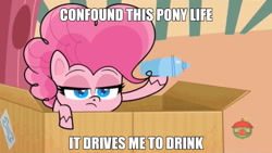 Size: 640x360 | Tagged: safe, edit, edited screencap, screencap, pinkie pie, earth pony, pony, badge of shame, g4.5, my little pony: pony life, caption, confound these ponies, female, image macro, solo, text