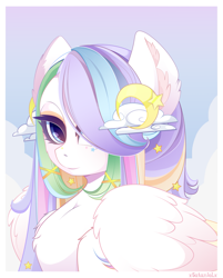 Size: 2627x3274 | Tagged: safe, artist:xsatanielx, oc, oc only, oc:comet tail, pegasus, pony, rcf community, bust, female, hair over one eye, high res, looking at you, mare, portrait, solo