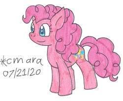Size: 937x767 | Tagged: safe, artist:cmara, pinkie pie, earth pony, pony, g4, female, mare, simple background, smiling, solo, traditional art, white background