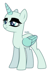 Size: 2076x2838 | Tagged: safe, artist:mint-light, oc, oc only, alicorn, pony, g4, alicorn oc, bald, base, eyelashes, female, high res, horn, makeup, mare, simple background, smiling, solo, transparent background, transparent horn, transparent wings, wings