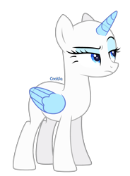 Size: 1925x2620 | Tagged: safe, artist:mint-light, oc, oc only, alicorn, pony, g4, alicorn oc, bald, base, bedroom eyes, eyelashes, female, frown, horn, mare, simple background, solo, suspicious, transparent background, transparent horn, transparent wings, wings