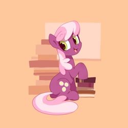 Size: 2048x2048 | Tagged: safe, artist:drtuo4, cheerilee, earth pony, pony, g4, book, cheeribetes, cute, female, happy, high res, mare, solo