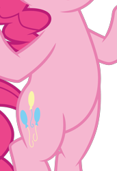 Size: 1513x2213 | Tagged: safe, artist:cloudy glow, edit, vector edit, pinkie pie, earth pony, pony, a trivial pursuit, g4, belly, bipedal, cropped, female, pictures of bellies, simple background, solo, transparent background, vector