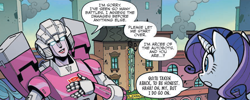Size: 898x359 | Tagged: safe, idw, rarity, g4, spoiler:friendship in disguise, spoiler:friendship in disguise01, arcee, transformers