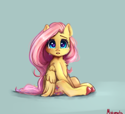 Size: 2660x2431 | Tagged: safe, artist:miokomata, fluttershy, pegasus, pony, g4, big eyes, chest fluff, colored hooves, crying, cute, female, freckles, freckleshy, high res, looking at you, mare, shyabetes, solo, teary eyes