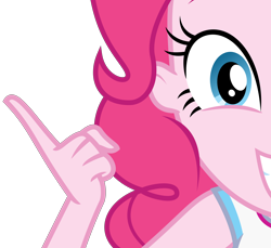 Size: 3684x3375 | Tagged: safe, artist:sketchmcreations, pinkie pie, do it for the ponygram!, equestria girls, equestria girls series, g4, spoiler:eqg series (season 2), close-up, female, high res, looking at you, pointing, simple background, smiling, solo, transparent background, vector
