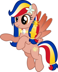 Size: 4000x4953 | Tagged: safe, artist:melisareb, oc, oc only, oc:pearl shine, pegasus, pony, project seaponycon, absurd resolution, cute, female, flower, flower in hair, flying, mare, nation ponies, ocbetes, philippines, simple background, transparent background, vector, wings