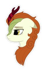 Size: 919x1445 | Tagged: safe, artist:keupoz, autumn blaze, kirin, g4, commission, outline, portrait, simple background, transparent background