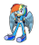 Size: 1258x1474 | Tagged: safe, artist:mysteryart716, part of a set, rainbow dash, hedgehog, mobian, anthro, plantigrade anthro, g4, clothes, cutie mark necklace, female, shoes, simple background, solo, sonic the hedgehog (series), sonicified, species swap, style emulation, transparent background, wings, yuji uekawa style