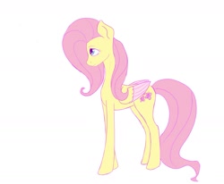 Size: 1641x1349 | Tagged: safe, artist:s.l.guinefort, fluttershy, pony, g4, female, simple background, solo, white background