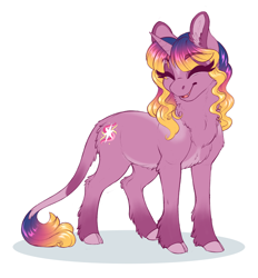 Size: 1396x1503 | Tagged: safe, artist:silkensaddle, oc, oc only, oc:aurora borealis, pony, unicorn, cloven hooves, female, mare, offspring, parent:compass star, parent:twilight sparkle, simple background, solo, white background