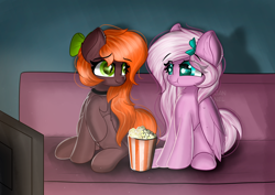 Size: 4092x2893 | Tagged: safe, artist:janelearts, oc, oc only, pegasus, pony, commission, female, food, mare, popcorn
