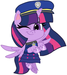 Size: 970x1080 | Tagged: safe, artist:徐詩珮, twilight sparkle, alicorn, pony, series:sprglitemplight diary, series:sprglitemplight life jacket days, series:springshadowdrops diary, series:springshadowdrops life jacket days, g4.5, my little pony: pony life, base used, chase (paw patrol), clothes, cute, female, mare, paw patrol, simple background, transparent background, twiabetes, twilight sparkle (alicorn)