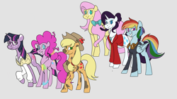 Size: 2560x1440 | Tagged: safe, artist:lightgraphicsdraws, applejack, fluttershy, pinkie pie, rainbow dash, rarity, twilight sparkle, earth pony, pegasus, pony, unicorn, g4, element of generosity, element of honesty, element of kindness, element of laughter, element of loyalty, element of magic, elements of harmony, female, mane six