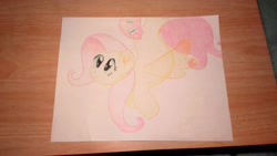 Size: 3264x1836 | Tagged: safe, artist:raindasher14, fluttershy, pony, seapony (g4), g4, photo, traditional art