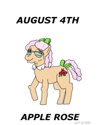 Size: 1000x1200 | Tagged: safe, artist:eunos, apple rose, pony, g4, bow, digital art, female, glasses, hair bow, simple background, solo, tail bow, transparent background