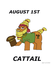 Size: 1000x1200 | Tagged: safe, artist:eunos, cattail, earth pony, pony, a health of information, g4, clothes, digital art, hat, male, simple background, solo, transparent background