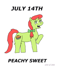 Size: 1000x1200 | Tagged: safe, artist:eunos, peachy sweet, pony, g4, the last roundup, apple family member, bow, digital art, female, hair bow, pigtails, simple background, solo, transparent background