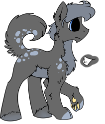 Size: 1204x1424 | Tagged: safe, artist:intfighter, oc, oc only, dog, dog pony, pony, chest fluff, paw pads, paws, raised hoof, simple background, solo, transparent background, underpaw, unshorn fetlocks