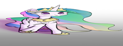 Size: 333x126 | Tagged: safe, alternate version, artist:mistleinn, princess celestia, alicorn, pony, g4, crown, female, gradient background, jewelry, mare, meme, regalia, wide, wide putin