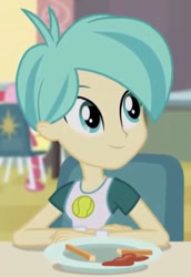 Size: 387x561 | Tagged: safe, screencap, tennis match, equestria girls, g4, my little pony equestria girls: rainbow rocks, cafeteria, cropped, lunch