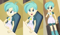 Size: 1057x616 | Tagged: safe, screencap, tennis match, equestria girls, g4, clothes, compression shorts, cropped, dress, female, short hair