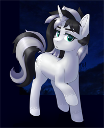 Size: 2673x3283 | Tagged: safe, artist:xuczio, oc, pony, unicorn, commission, dark background, female, high res, looking at you, ych result