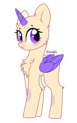 Size: 1316x2084 | Tagged: safe, artist:mint-light, oc, oc only, alicorn, pony, g4, alicorn oc, bald, base, chest fluff, eyelashes, female, horn, mare, simple background, smiling, solo, transparent background, wings