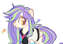 Size: 2131x1488 | Tagged: safe, artist:mint-light, oc, oc only, pegasus, pony, clothes, heart, pegasus oc, simple background, smiling, transparent background, wings
