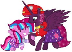 Size: 1381x991 | Tagged: safe, artist:徐詩珮, fizzlepop berrytwist, tempest shadow, oc, oc:bubble sparkle, alicorn, pony, bubbleverse, series:sprglitemplight diary, series:sprglitemplight life jacket days, series:springshadowdrops diary, series:springshadowdrops life jacket days, g4, alicornified, alternate universe, base used, clothes, female, magical lesbian spawn, magical threesome spawn, marshall (paw patrol), mother and child, mother and daughter, multiple parents, next generation, offspring, older, older tempest shadow, parent:glitter drops, parent:spring rain, parent:tempest shadow, parent:twilight sparkle, parents:glittershadow, parents:sprglitemplight, parents:springdrops, parents:springshadow, parents:springshadowdrops, paw patrol, race swap, simple background, teenager, tempesticorn, transparent background