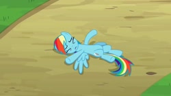 Size: 1280x720 | Tagged: safe, screencap, rainbow dash, g4, read it and weep, eyes closed