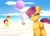 Size: 1920x1365 | Tagged: safe, artist:selena9966, apple bloom, scootaloo, sweetie belle, earth pony, pegasus, pony, unicorn, g4, ball, beach, cutie mark crusaders, lens flare