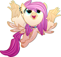 Size: 1086x1026 | Tagged: safe, artist:star-gaze-pony, oc, oc only, oc:river flow, classical hippogriff, hippogriff, hybrid, chromatic aberration, female, interspecies offspring, offspring, parent:scootaloo, parent:terramar, parents:terraloo, simple background, solo, transparent background