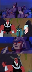 Size: 1264x2800 | Tagged: safe, edit, edited screencap, screencap, cozy glow, lord tirek, queen chrysalis, changeling, changeling queen, pegasus, pony, frenemies (episode), g4, clash of hasbro's titans, comparison, cyclonus, decepticon, female, male, scourge, sweeps, transformers, transformers generation 1