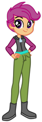 Size: 1082x3104 | Tagged: safe, artist:gmaplay, scootaloo, equestria girls, g4, boots, female, shoes, simple background, solo, transparent background