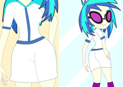 Size: 3129x2233 | Tagged: safe, alternate version, artist:gmaplay, dj pon-3, vinyl scratch, equestria girls, g4, ass, breasts, butt, female, high res, solo, vinyl ass