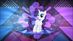 Size: 3840x2160 | Tagged: safe, artist:laszlvfx, artist:luckreza8, edit, rarity, pony, unicorn, g4, female, high res, mare, solo, wallpaper, wallpaper edit