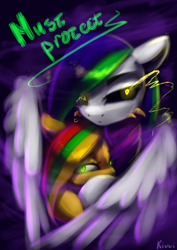 Size: 2480x3507 | Tagged: safe, artist:kiwwsplash, oc, oc only, pegasus, pony, bust, duo, glowing eyes, high res, hug, pegasus oc, signature, sombra eyes, wings