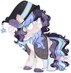 Size: 1740x1788 | Tagged: safe, artist:kurosawakuro, oc, oc only, earth pony, pony, base used, cloak, clothes, female, hat, mare, simple background, solo, transparent background