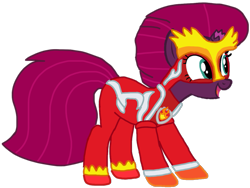 Size: 1275x961 | Tagged: safe, alternate version, artist:徐詩珮, fizzlepop berrytwist, tempest shadow, pony, unicorn, series:sprglitemplight diary, series:sprglitemplight life jacket days, series:springshadowdrops diary, series:springshadowdrops life jacket days, g4, alternate universe, base used, broken horn, clothes, eye scar, eyelashes, female, horn, mare, marshall (paw patrol), mask, mighty pups, open mouth, paw patrol, scar, simple background, smiling, solo, transparent background