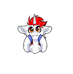 Size: 1446x1470 | Tagged: safe, artist:sherochan, oc, oc only, oc:stroopwafeltje, pony, unicorn, commission, convention, convention oc, cute, excited, horn, male, multiple variants, ponycon holland, simple background, solo, sticker, stroopwafel, transparent background, unicorn oc, ych result