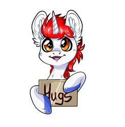 Size: 1446x1470 | Tagged: safe, artist:sherochan, oc, oc only, oc:stroopwafeltje, pony, unicorn, commission, convention, convention oc, cute, free hugs, horn, hugs needed, hugs?, male, multiple variants, ponycon holland, simple background, smiling, solo, sticker, stroopwafel, transparent background, unicorn oc, ych result