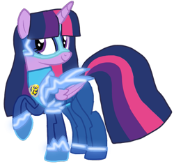 Size: 1013x954 | Tagged: safe, alternate version, artist:徐詩珮, twilight sparkle, alicorn, pony, series:sprglitemplight diary, series:sprglitemplight life jacket days, series:springshadowdrops diary, series:springshadowdrops life jacket days, g4, alternate universe, base used, chase (paw patrol), clothes, eyelashes, female, looking back, mare, mask, mighty pups, paw patrol, raised hoof, simple background, smiling, solo, transparent background, twilight sparkle (alicorn)