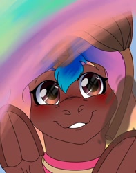 Size: 1280x1621 | Tagged: safe, artist:anelaponela, pony, unicorn, da 20th birthday, female, looking at you, ponified, solo