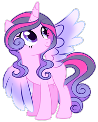 Size: 1974x2459 | Tagged: safe, artist:twinklecometyt, oc, oc only, alicorn, pony, female, magical lesbian spawn, mare, offspring, parent:princess cadance, parent:twilight sparkle, parents:twidance, simple background, solo, transparent background