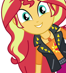 Size: 3034x3375 | Tagged: safe, artist:sketchmcreations, sunset shimmer, do it for the ponygram!, equestria girls, g4, my little pony equestria girls: better together, close-up, cute, female, geode of empathy, high res, looking at you, magical geodes, shimmerbetes, simple background, smiling, solo, transparent background, vector