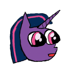 Size: 500x500 | Tagged: safe, artist:coldpon, derpibooru exclusive, twilight sparkle, pony, unicorn, g4, 1000 hours in ms paint, creepy, female, meme, simple background, solo, stare, transparent background, unicorn twilight, wat