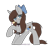Size: 3000x3000 | Tagged: safe, artist:xcinnamon-twistx, oc, oc only, oc:muffin stap, pegasus, pony, bow, brush, collar, cute, high res, looking at you, name tag, paint, painter, solo, tattoo