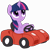 Size: 8000x8000 | Tagged: safe, artist:furseiseki, edit, twilight sparkle, pony, unicorn, g4, /mlp/, 4chan, absurd resolution, car, cute, driving, female, funny, simple background, smiling, solo, toy car, transparent background, twiabetes, unicorn twilight, vector