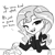 Size: 2250x2250 | Tagged: safe, artist:tjpones, sunset shimmer, equestria girls, g4, controller, female, food, grayscale, high res, hypocritical humor, monochrome, role reversal, salt shaker, smug, smugset shimmer, solo, you seem upset